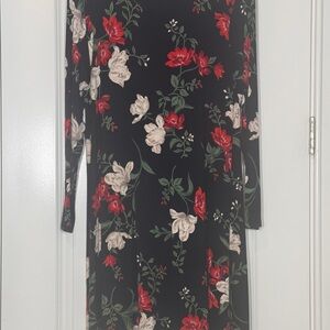 Old Navy Black Floral Long Sleeve Dress